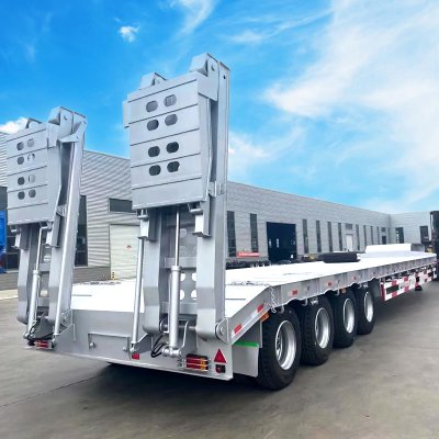 3 axle lowboy gooseneck semi trailer