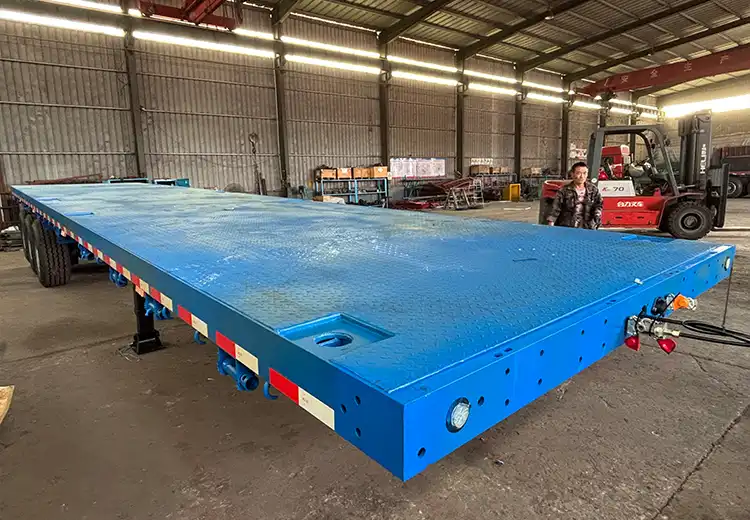 Shandong Jiuzhou Automobile Manufacturing Co., Ltd. Successfully Exports Flatbed Semi-trailers to Mauritius, Boosting Logistics Upgrade in Indian Ocean Island Nation-flatbed trailer_skeletal trailer_low bed trailer_dump trailer_cargo trailer-Shandong Jiuzhou Automobile Manufacturing Co., Ltd.