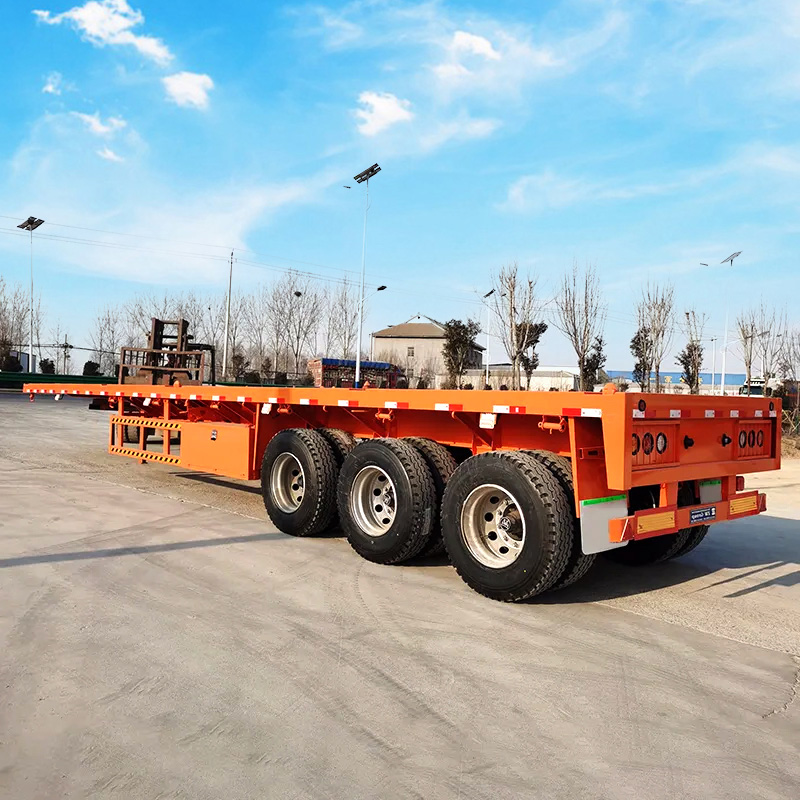 3 axle heavy duty flatbed semi trailer